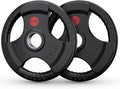 GIKPAL 2-inch Rubber Olympic Grip Weight Plates for Strength Training, Weightlifting in Home & Gym, Barbell Weights Plates Set (2.5/5/10/25/35/45 LB)