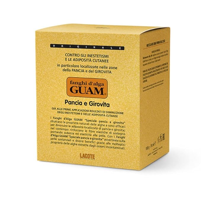 Guam Tummy & Waist, Stomach Wrap for Cellulite Reduction, Tighten Loose Belly Skin | Anti-Cellulite Lipo Wraps for Stomach, Seaweed + Caffeine | Cellulite Remover Tummy Wrap, 2.2LB