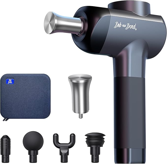 BOB AND BRAD X6 Pro Massage Gun Deep Tissue Percussion with Metal Head Therapy, Professional Muscle Massage Gun for Athletes, Electric Massager Gun for Pain Relief
