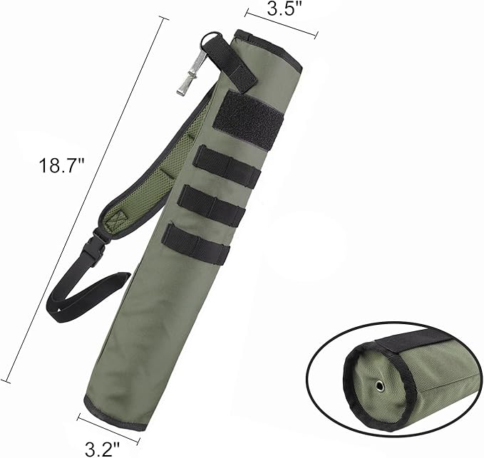 KRATARC Archery Lightweight Back Arrow Quiver Dual Use Foldable Compact Hip Arrows Bag with Molle System Hanged for Target Shooting
