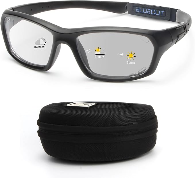 BLUE CUT Sports Protection Goggles, Photochromic Lenses Safety Glasses for Basketball, Pickleball Indoor Outdoor Sports