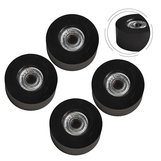 4 Pieces Fitness Trolley Seat Rail Rollers for Water Resistance Rowing Machine, Nylon Steel Cushion Moving Wheel, Row Machines Part Replacement for Home Gym Fitness Equipment