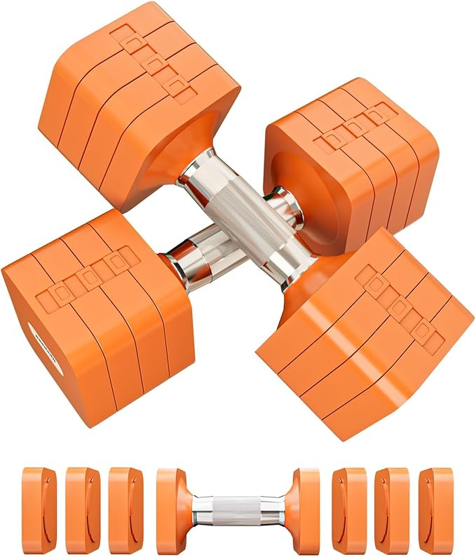 15LB 20LB 50LB Adjustable Dumbbell Set Free Weights Dumbbells Set for Women Men Hand Weights Sets Adjust Dumbbell Weight Sets for Home Gym Exercise Workout Strength Training Equipments