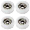 MroMax Roller Idler Bearing Pulley-5 x 25 x 9mm Sliding Conveyor Nylon Wheel with 625ZZ Bearing for Furniture, Hardware Accessories and Mobile Door White 4Pcs