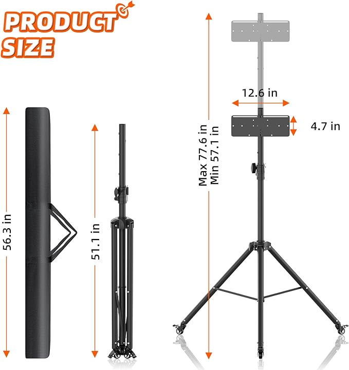 Dartboard Stand, Portable Professional Dart Holder Stand Adjustable Height from 57.1 to 77.6 -inch for Outdoor, Travel, Home, or Bars Games