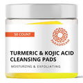 Turmeric Kojic Cleansing Pads: Face Exfoliating Pads for Acne Scars Skin Fades Skin Firming - Cleaning Pad with Turmeric and Kojic - Deep Clean Pores 50PCS