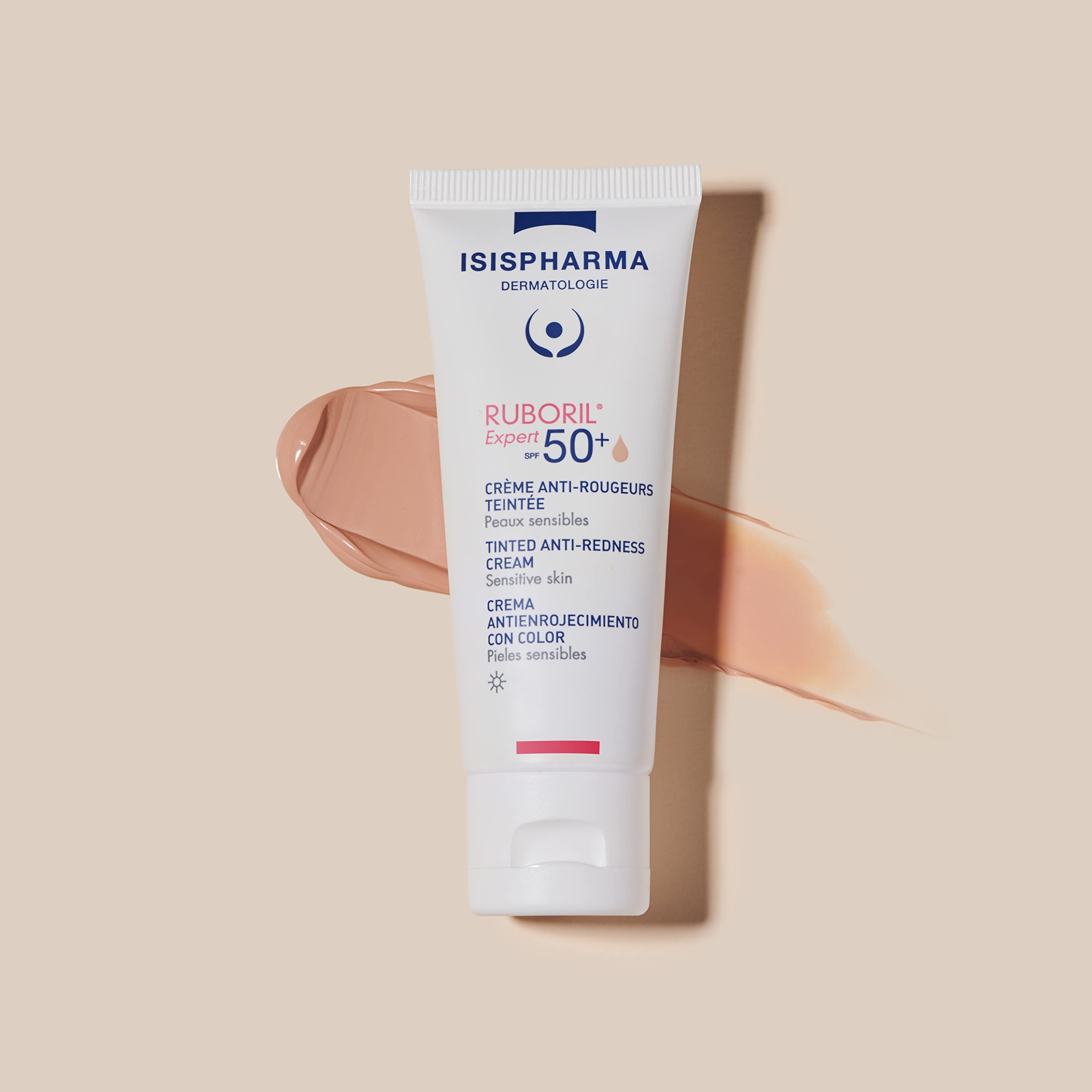 Isis Pharma Ruboril Expert SPF50+ Sunscreen Cream for Sensitive Skin - Matte Finish, Non-Greasy, UVA/UVB Protection