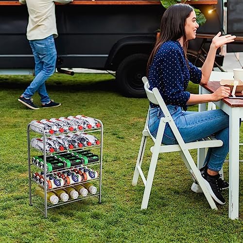 Water Bottle Holder Organizer 5 Tier Water Bottle Storage Rack, Freestanding