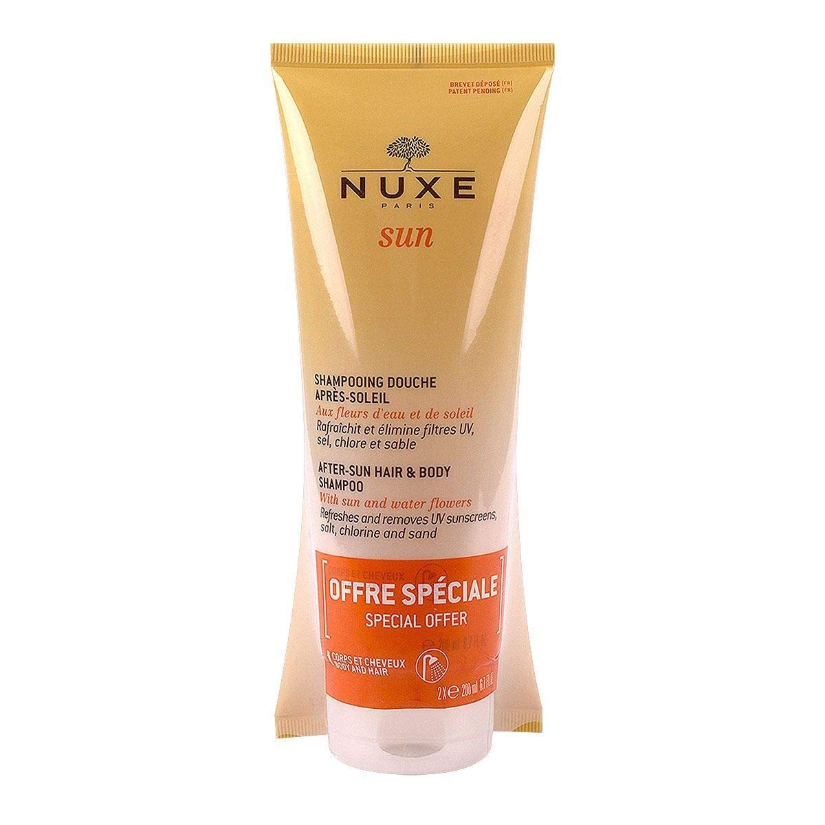 Nuxe After Sun Shampoo - Gentle Hair and Body Wash for Post Sun Exposure Care, 200ml Dual Pack
