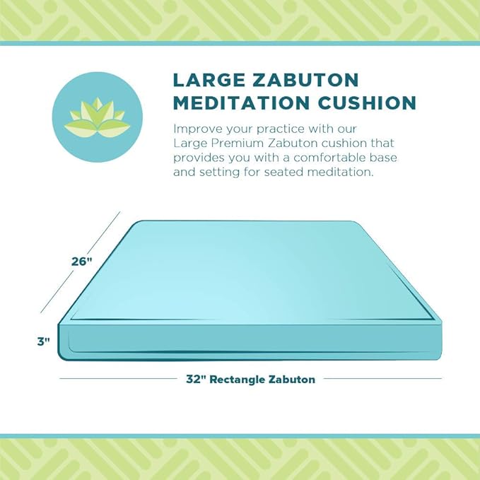 Bean Products Meditation Cushion - Zabuton Meditation Pillows for Sitting on Floor, Yoga Cushion, Cotton Yoga Pillow, Zen Kneeling Prayer Pad- Made in USA - Premium 32x26x3, Stone Gray
