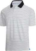Esabel.C Jacquard Golf Shirts for Men Moisture Wicking Short Sleeve Performance Dry Fit Active Mens Polo Shirts