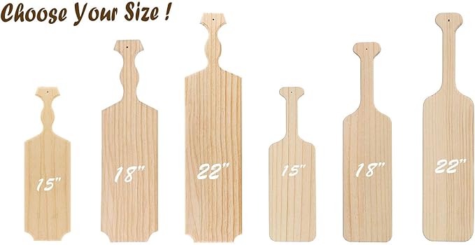 BATTIFE Sorority Paddle 18 Inch Unfinished Pine Wooden Greek Fraternity Paddle - Solid Wood Paddles