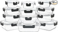 12 Pack Glass Food Storage Containers with Airtight Lids for Meal Prep, Leftover, BPA-Free, Leak-Proof, Freezer to Microwave Safe (12 Lids & 12 Containers)