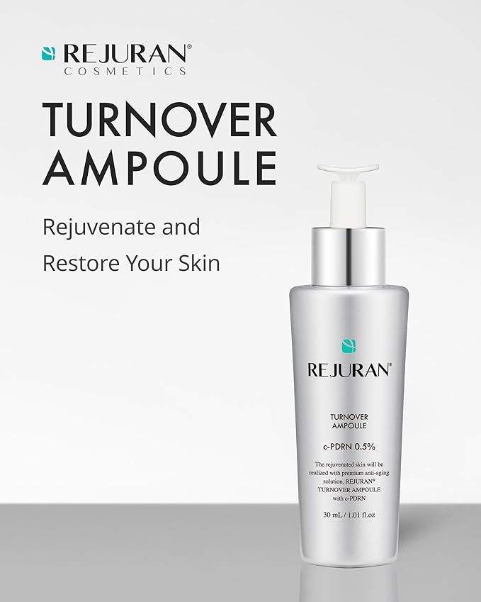 REJURAN® Turnover Ampoule, c-PDRN® – Original Salmon DNA PDRN Face Serum for Rejuvenation, Firming, Hydration & Youthful Glow, Refines Skin Texture. Korean Skincare (1.01 fl oz)
