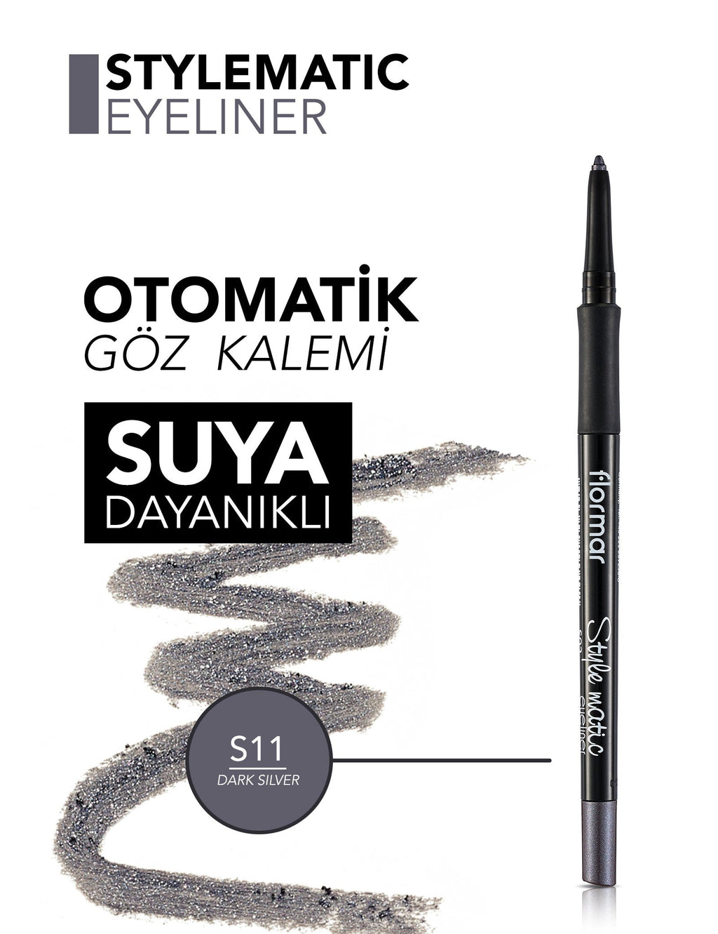 Flormar Stylematic Waterproof Eyeliner with Radiant Finish