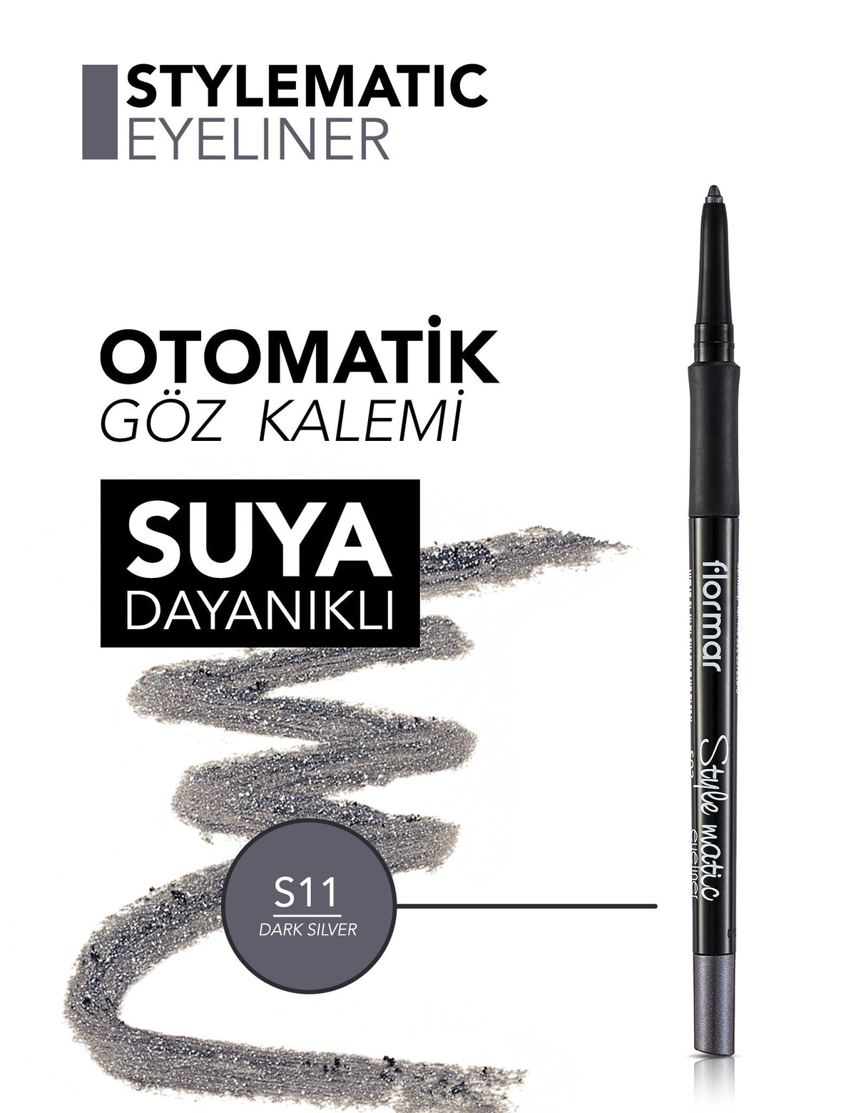 Flormar Stylematic Waterproof Eyeliner with Radiant Finish