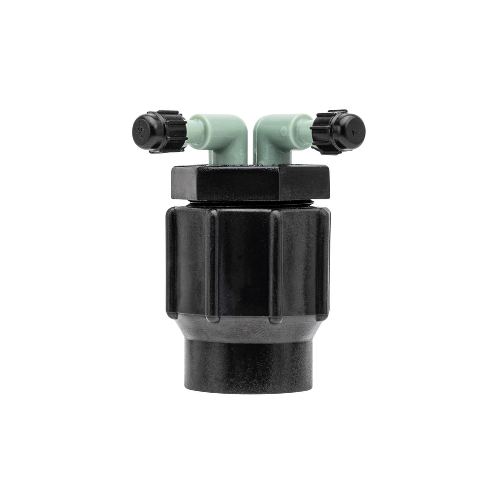 1/2" FPT x 1/4" Barb 2-Port Full Flow Drip Manifold | 67030