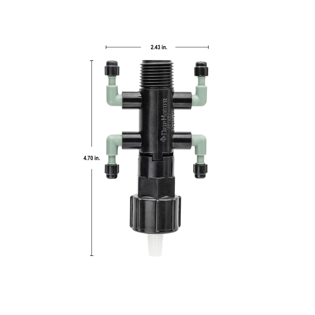 1/2" FPT x MPT x 1/4" Barb 4-Port Drip Manifold 67060