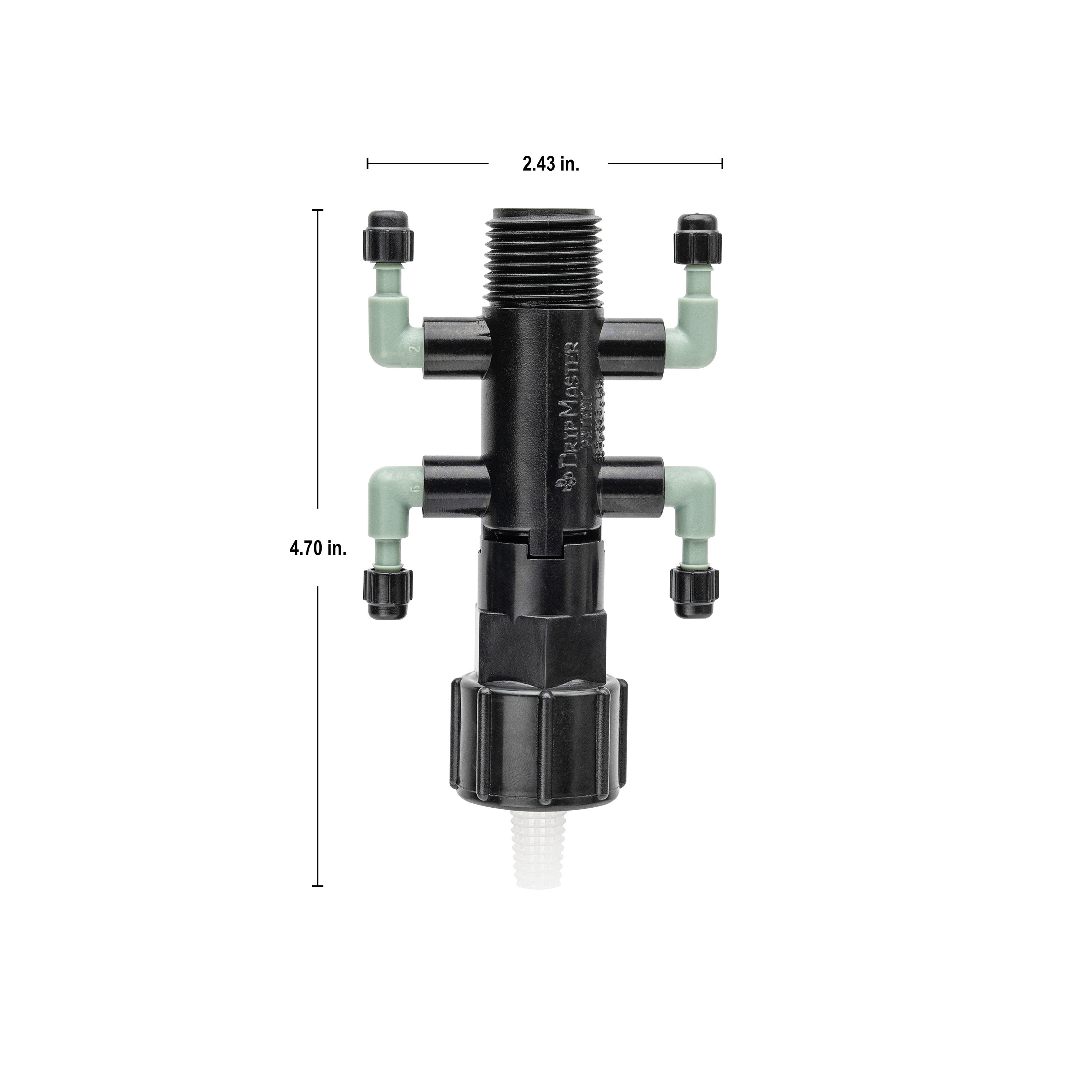 1/2" FPT x MPT x 1/4" Barb 4-Port Drip Manifold 67060