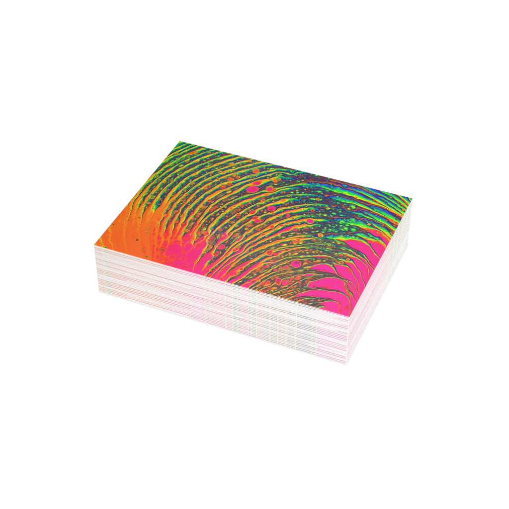 Bespattered Facade Neon Puddle Greeting Cards | Sets of 1, 10, 30, or 50