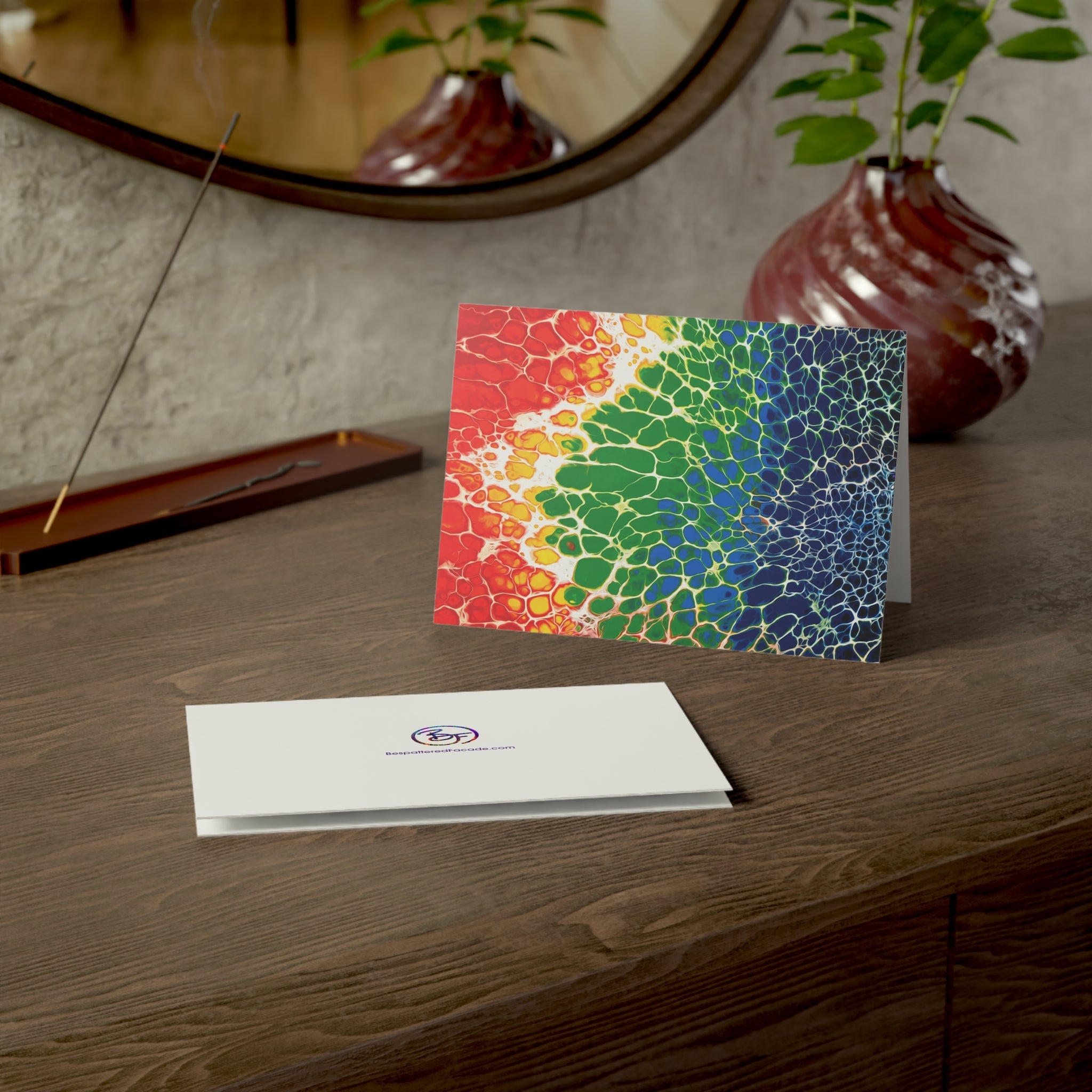 Bespattered Facade Rainbow Seaside Greeting Cards | Sets of 1, 10, 30, or 50