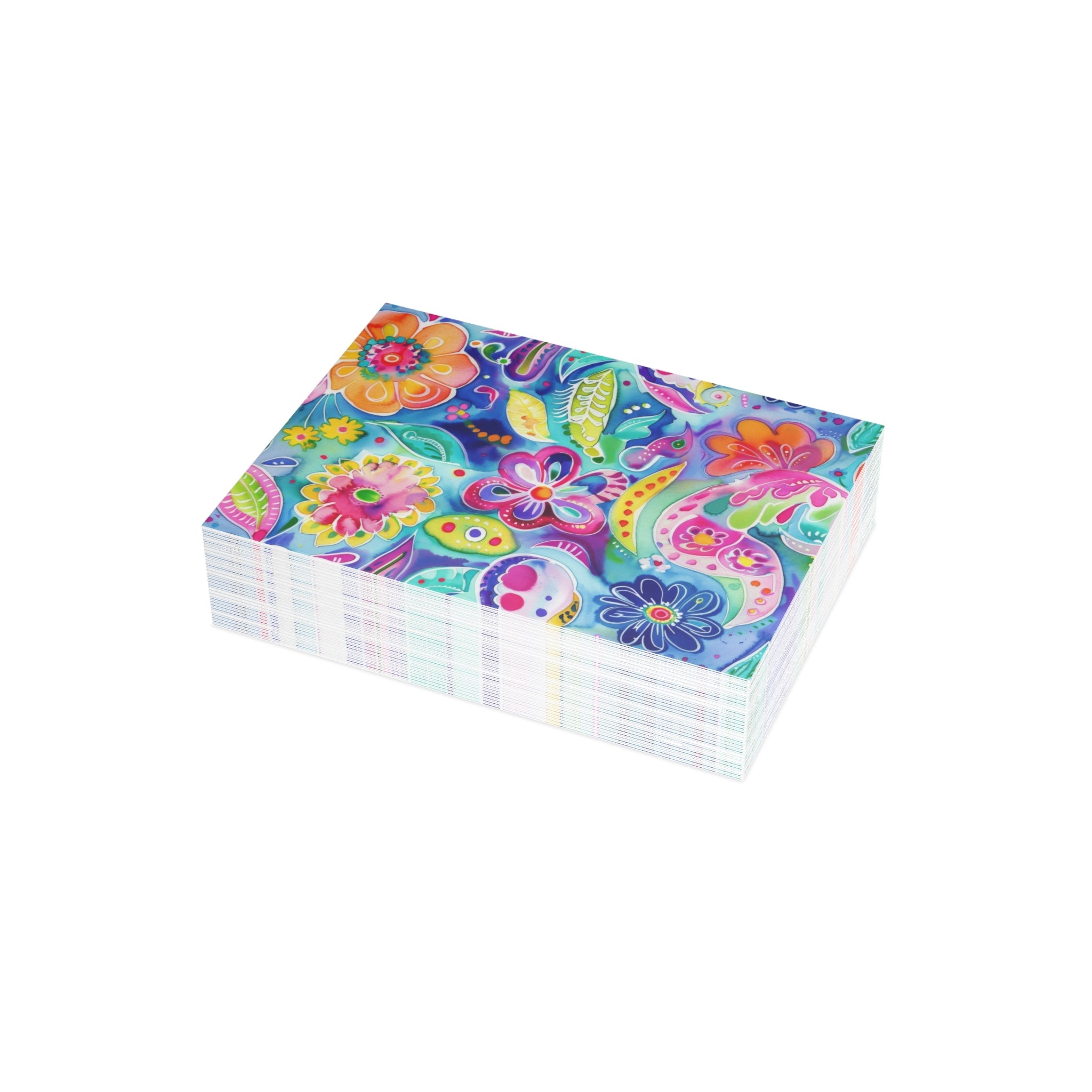 Bespattered Facade Colorful Flowers Greeting Cards | Sets of 1, 10, 30, or 50
