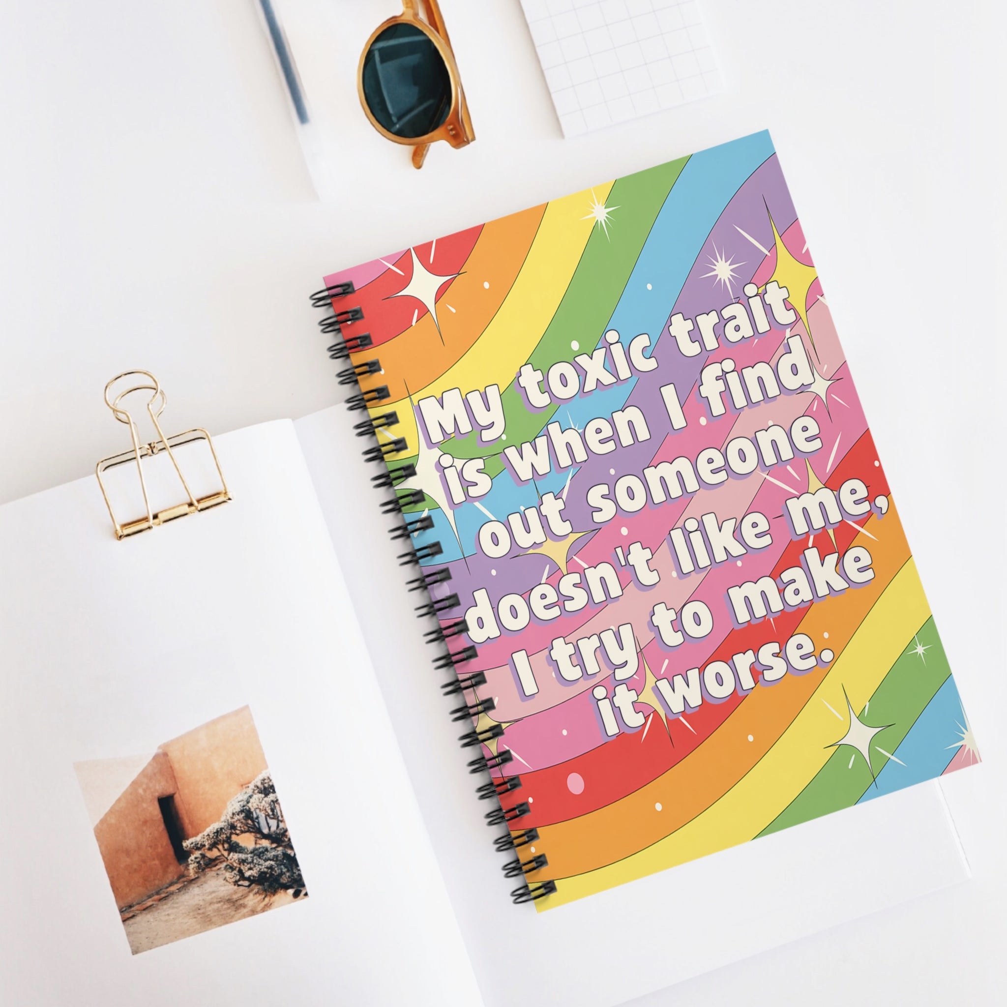 Bespattered Facade "Toxic Trait" Spiral Notebook - Lined Pages