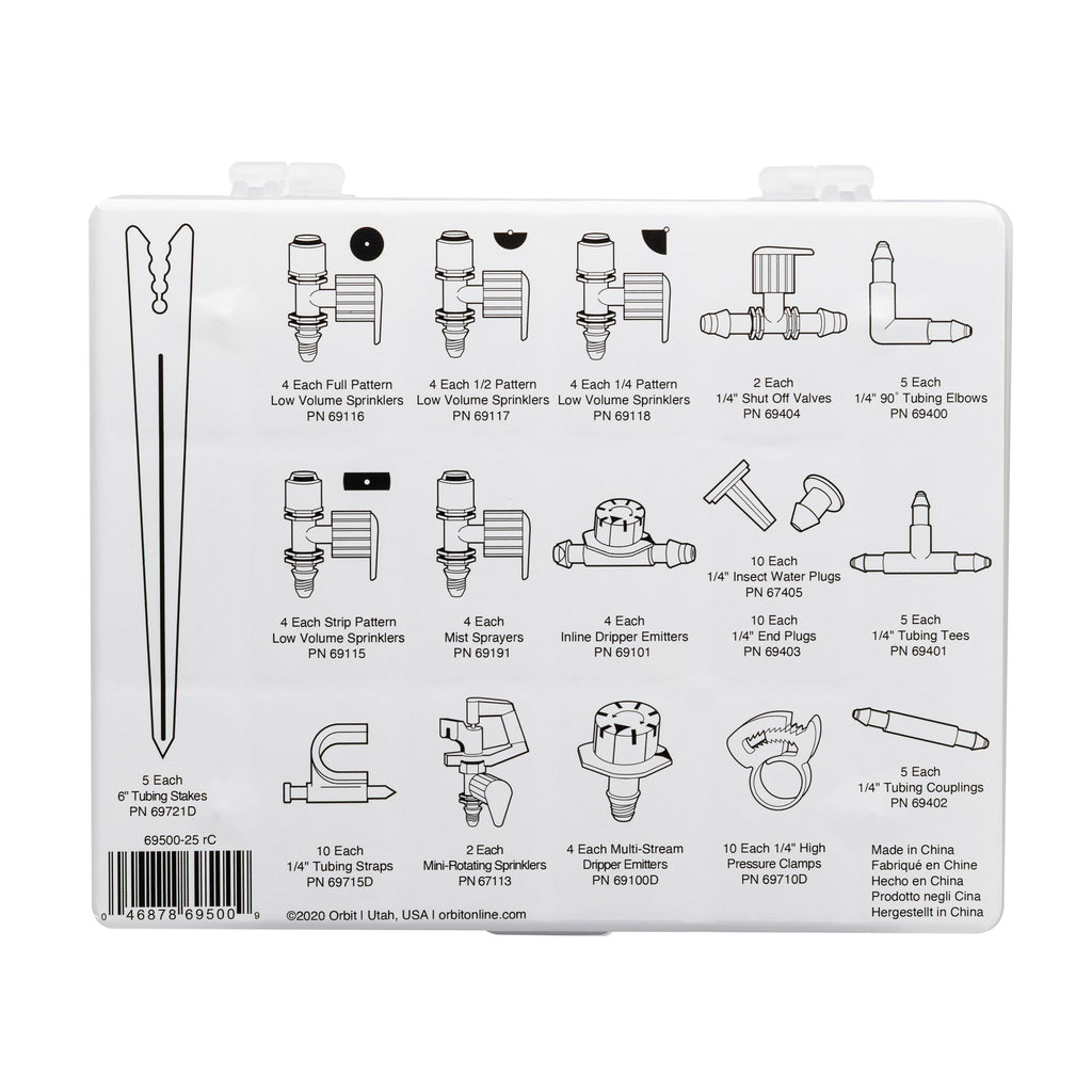 92-Piece Drip Irrigation Watering Essential Parts Kit 69500