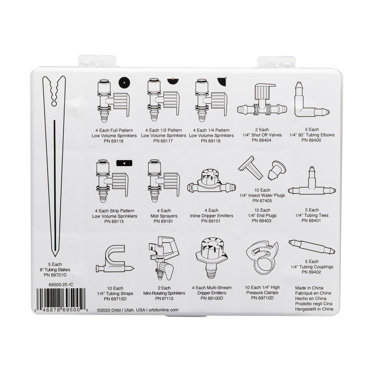92-Piece Drip Irrigation Watering Essential Parts Kit 69500
