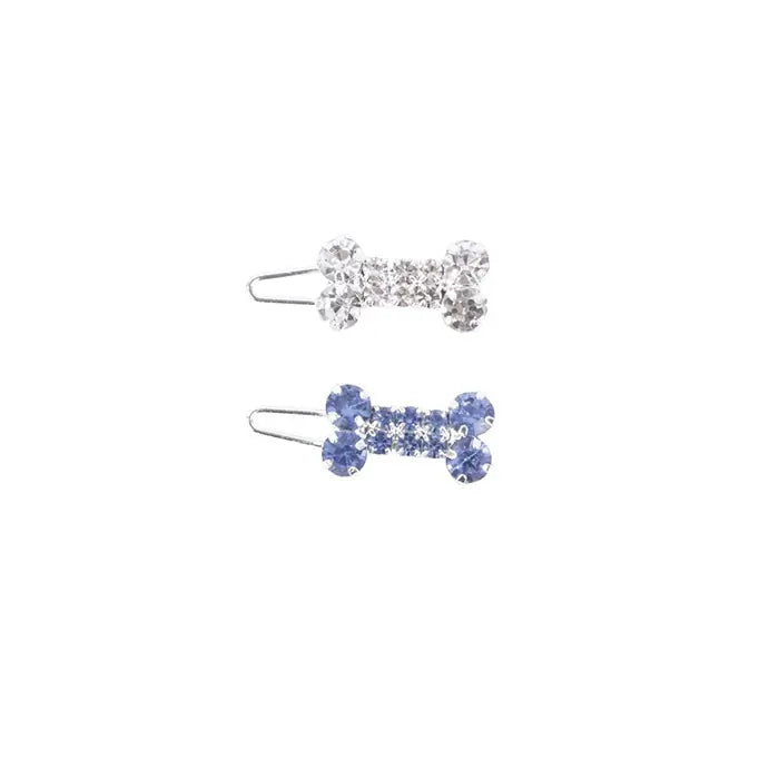 M-Pets Glam Blue & White Dog Hair Clip Accessory