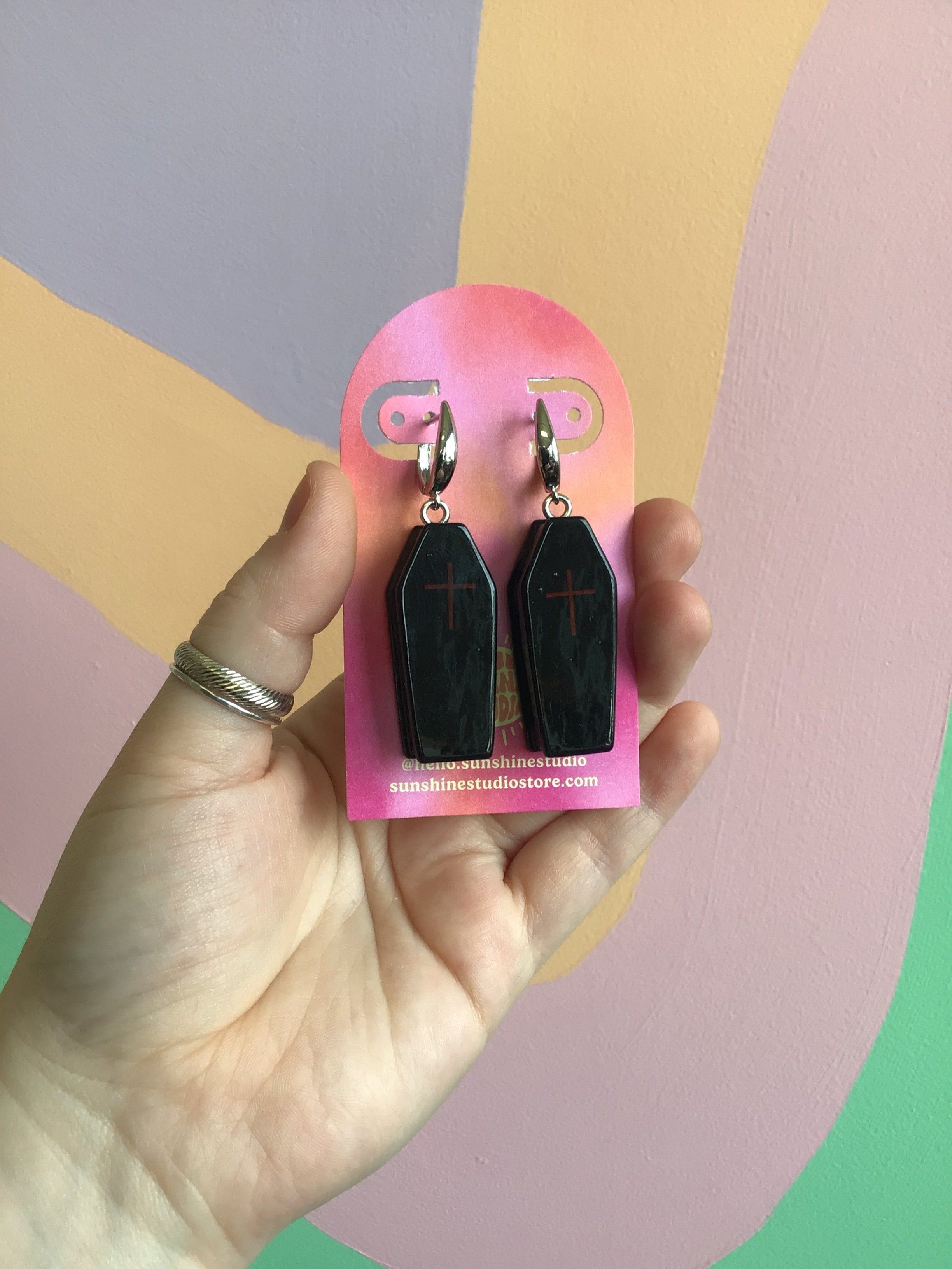 Killer Style Coffin Dangle Earrings