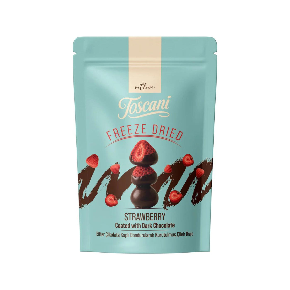Toscani Dark Chocolate Freeze Dried Strawberries 60g