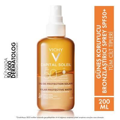 Vichy Capital Soleil SPF 50 Sunscreen Spray: Broad Spectrum UVA/UVB Protection, Promotes Tanning, Water Resistant - Ideal Daily Sun Protection