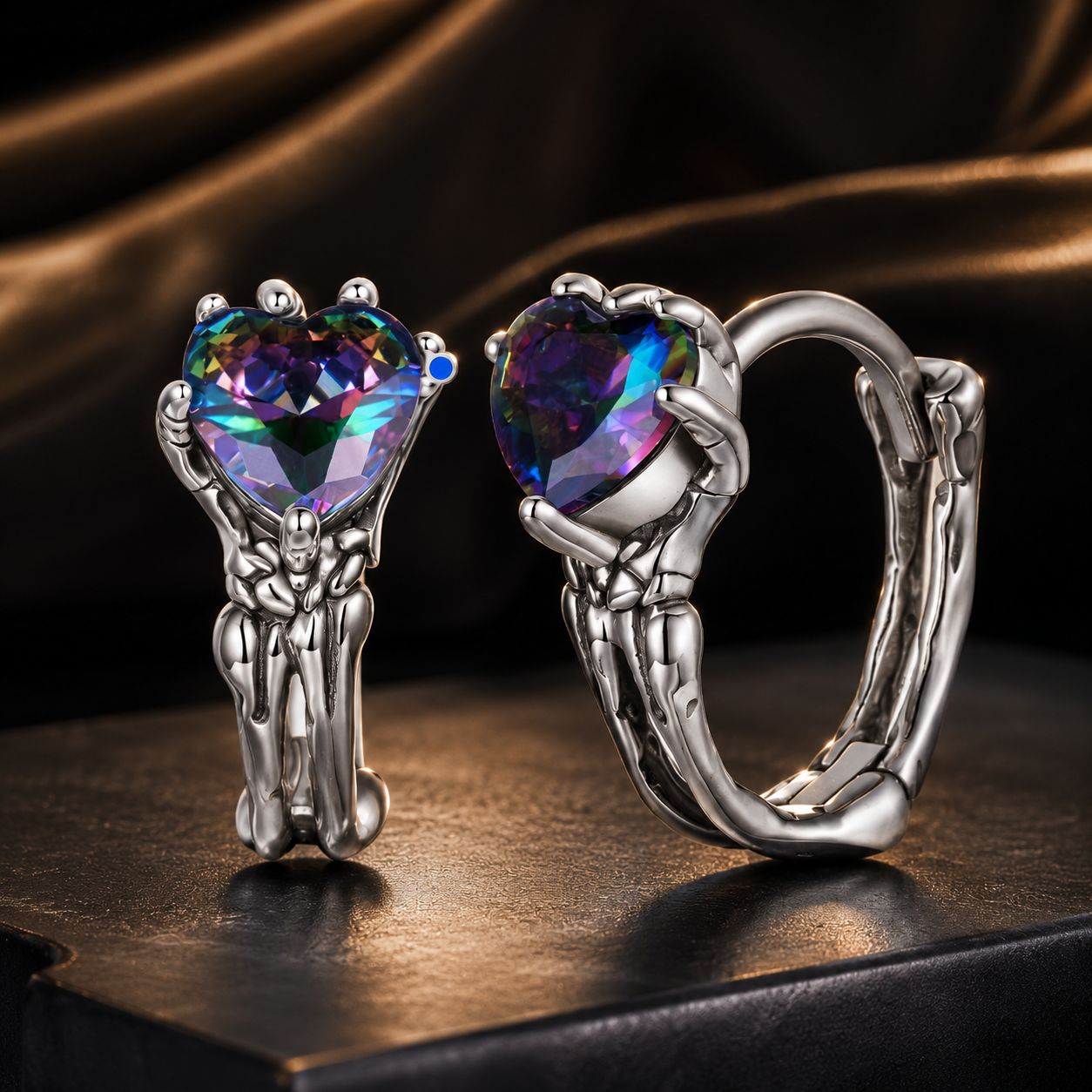 925 Sterling Silver Earrings with Transparent Glass for Women