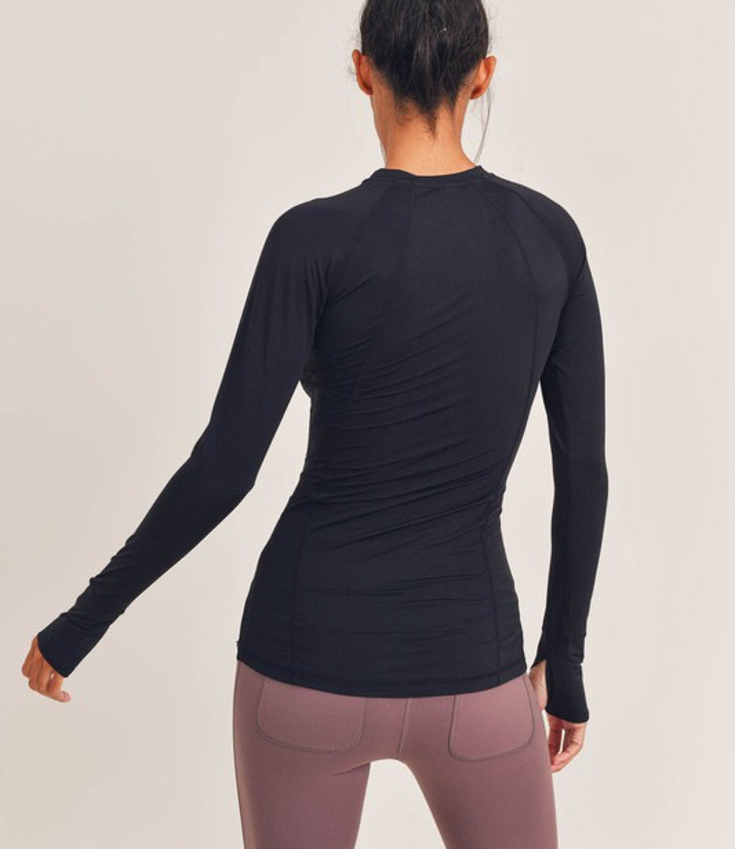 Cool Touch Raglan w/ Mesh Sleeve - Black