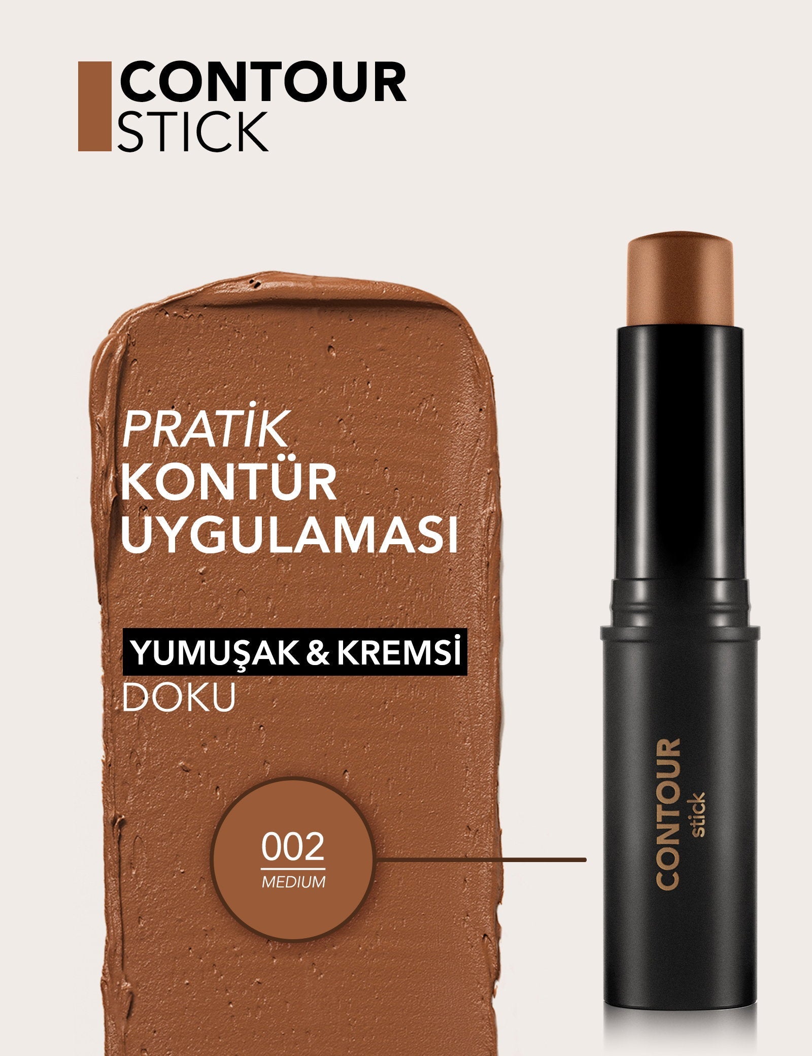 Flormar Stick Contour Semi-Matte Sculpting Stick 002 Medium
