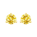 14K White Gold 3-Prong Martini Set 1.0 Cttw Yellow Lab Grown Diamond Solitaire Stud Earrings