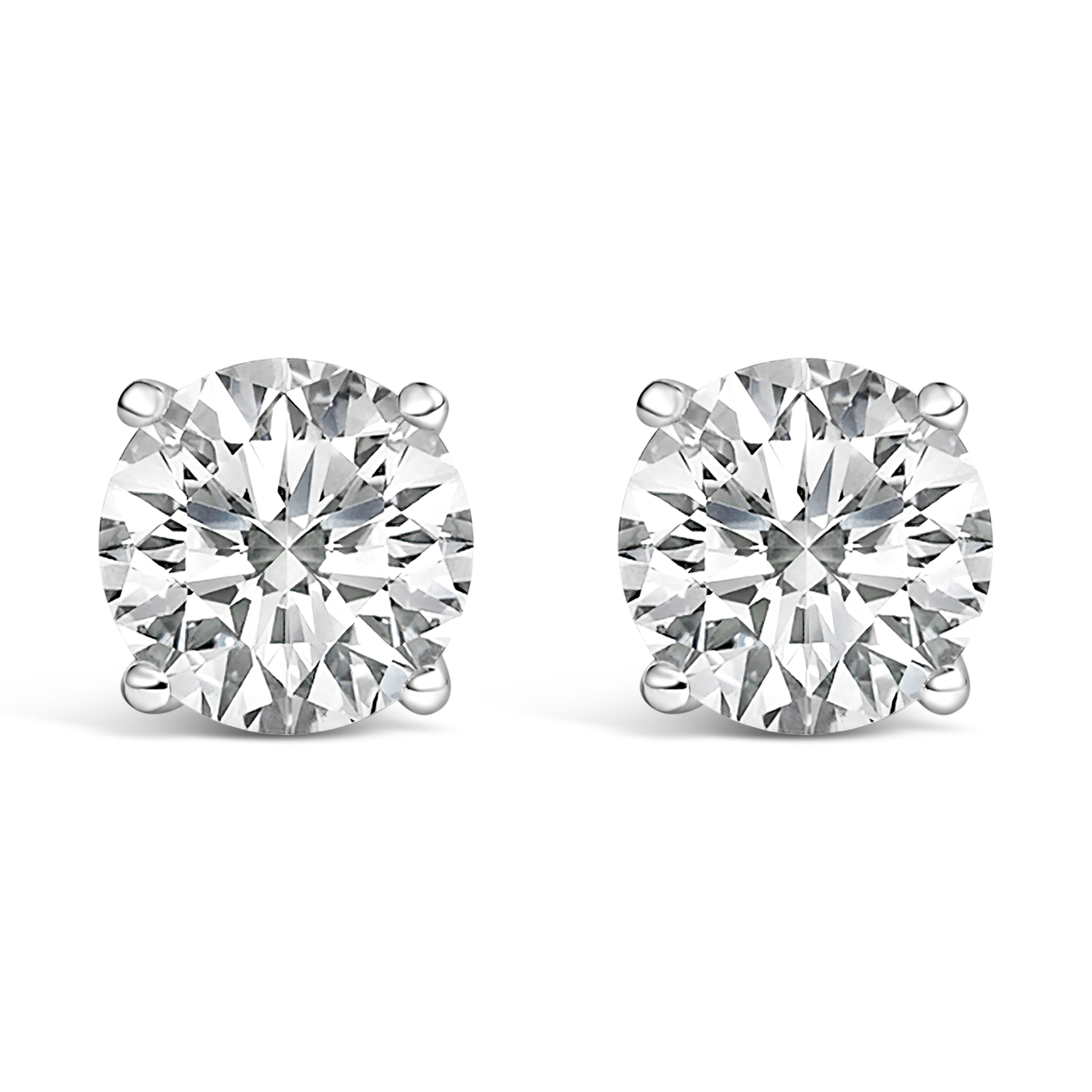 14K White Gold 1.00 Cttw Lab Grown Diamond Solitaire Stud Earrings