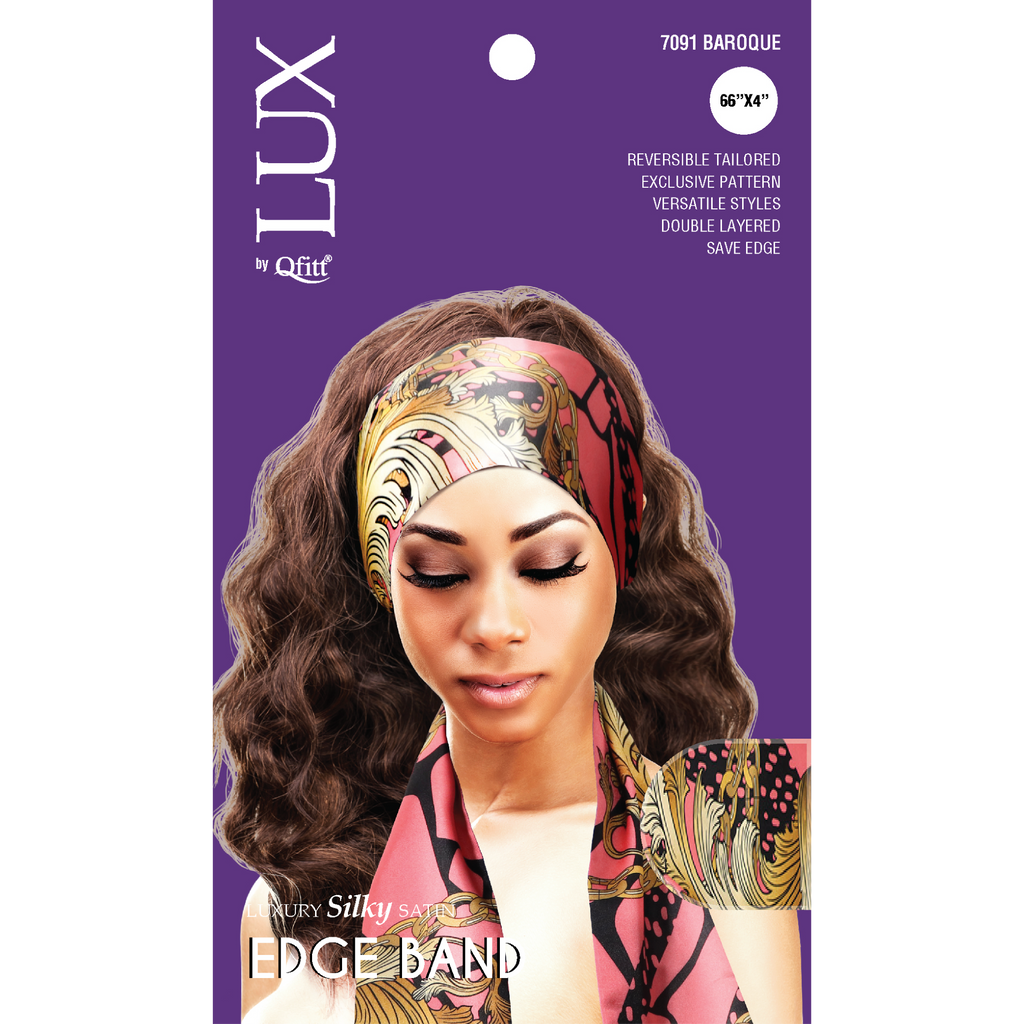 Lux by Qfitt Pattern Luxury Silky Satin Edge Band