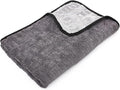 The Rag Company Gauntlet Car Drying Towel - 70/30 Korean Microfiber, Dries Faster Without Scratching, 900gsm, 20x30 inches, Ice Grey/Grey, Pack of 1