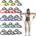 15 Pcs Resistance Bands with Handles for Home Workouts, Exercise Bands Set for Physical Therapy, Strength Training & Fitness for Women and Men