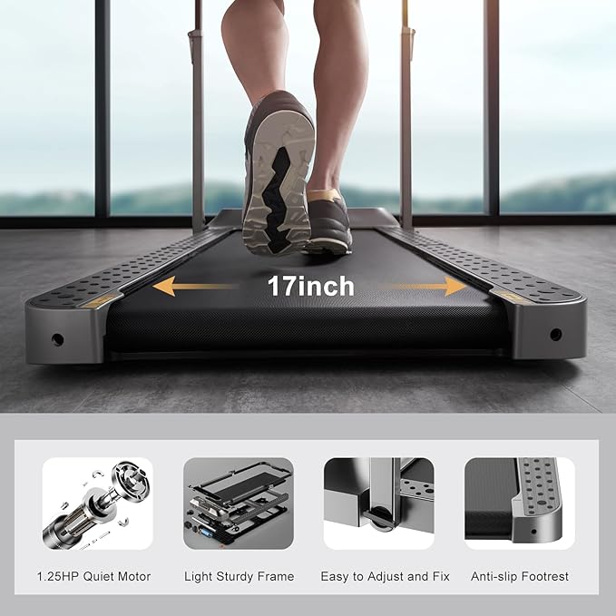 WALKINGPAD R Series Folding Treadmill, 2 in 1 Walking Pad Under Desk Treadmill for Home and Office, Compact Foldable Design with App Control and LED Display, Spacious Belt for Walking or Running