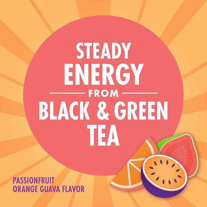 V8 +Energy Passionfruit Orange Guava Juice Energy Drink, 8 fl oz Can (24 Pack)