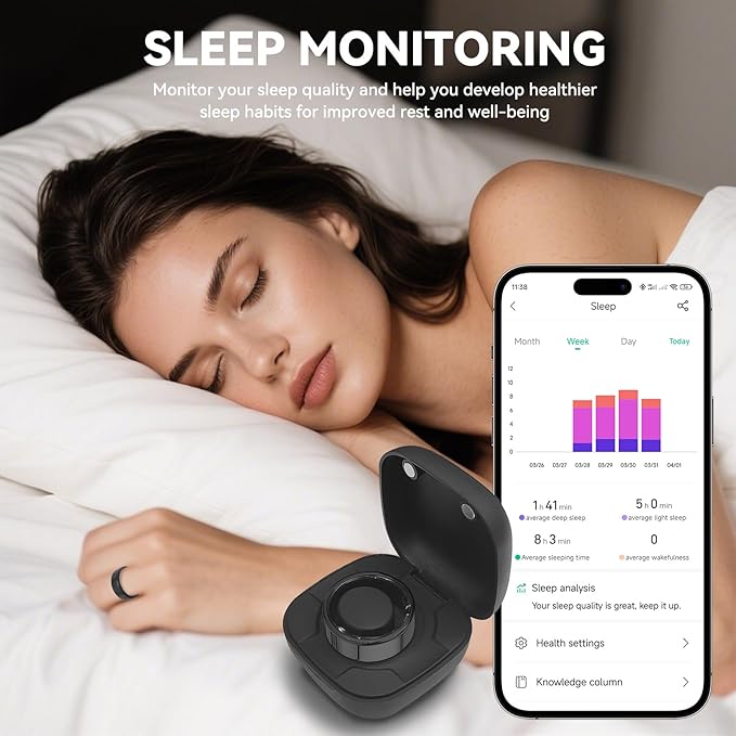 Smart Ring for Men Women with Black Charging Box, Bluetooth, Health Ring , IP68 Waterproof, Fitness Ring Tracks Heart Rate/Sleep/Steps/Sports Activities/Blood Oxygen,non-subscription app (Black, 9)