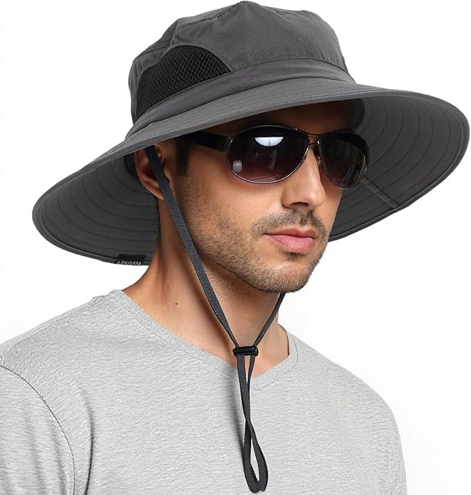 EINSKEY Wide Brim Sun Hat, UPF 50+ UV Protection Waterproof Packable Bucket Hat for Men & Women, Fishing Hiking Beach Garden