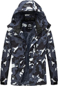 ELLSWOS Men's Waterproof Ski Jacket Winter Snow Coat Warm Hooded Raincoat Windproof Windbreakers