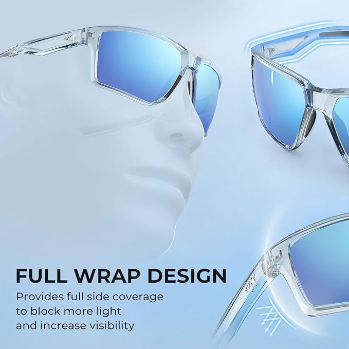KastKing Osage Polarized Sport Sunglasses for Men and Women, Ideal for Driving Fishing Cycling Running, UV Protection