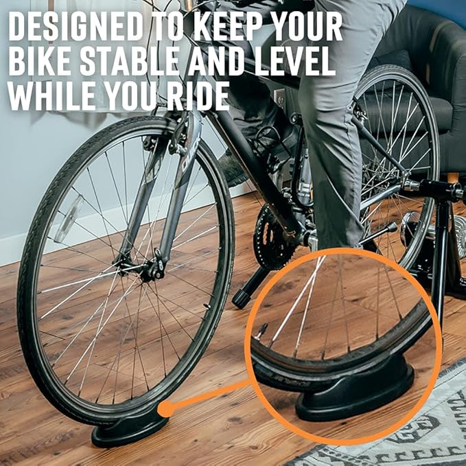 Alpcour Bike Front Wheel Riser Trainer Block with Anti-Skid Design – Compatible with Stationary, Mountain and Road Bikes – Natural Riding Position Set -up for Indoor Training