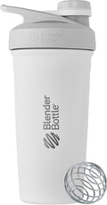 BlenderBottle Sport Twist Insulated Stainless Steel Shaker Bottle with Wire Whisk, 24-Ounce, White – Protein Shakes & Hydration for Athletes & Fitness Enthusiasts, Easy Mixing, Keeps Drinks Cold, Twist Cap