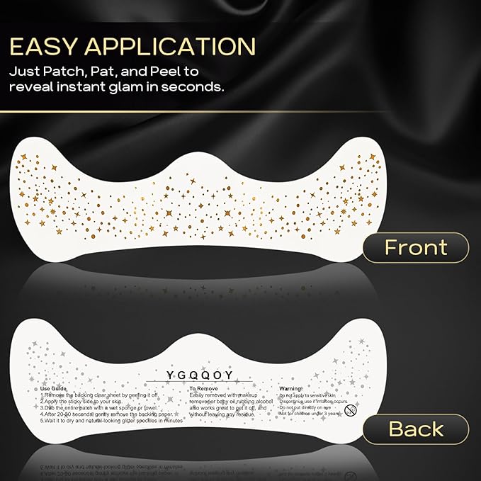 Glitter Freckles Face Tattoo, Glitter Freckles for Face, 10pcs Gold Sparkle Freckles, Face Glitter Makeup Patches